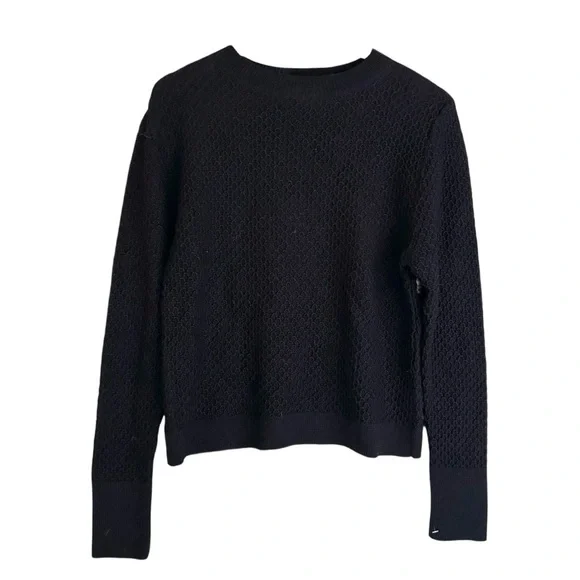 AS WE GROW Black Baby Alpaca Merino Knit Everyday Sweater NWT Sz M - Picture 2 of 9